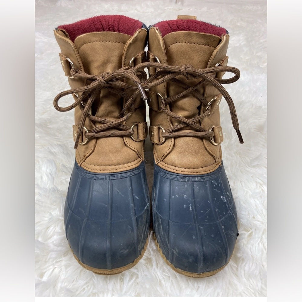 Tommy Hilfiger Womens Twroza Rain Snow Duck Boots Size 8M Blue